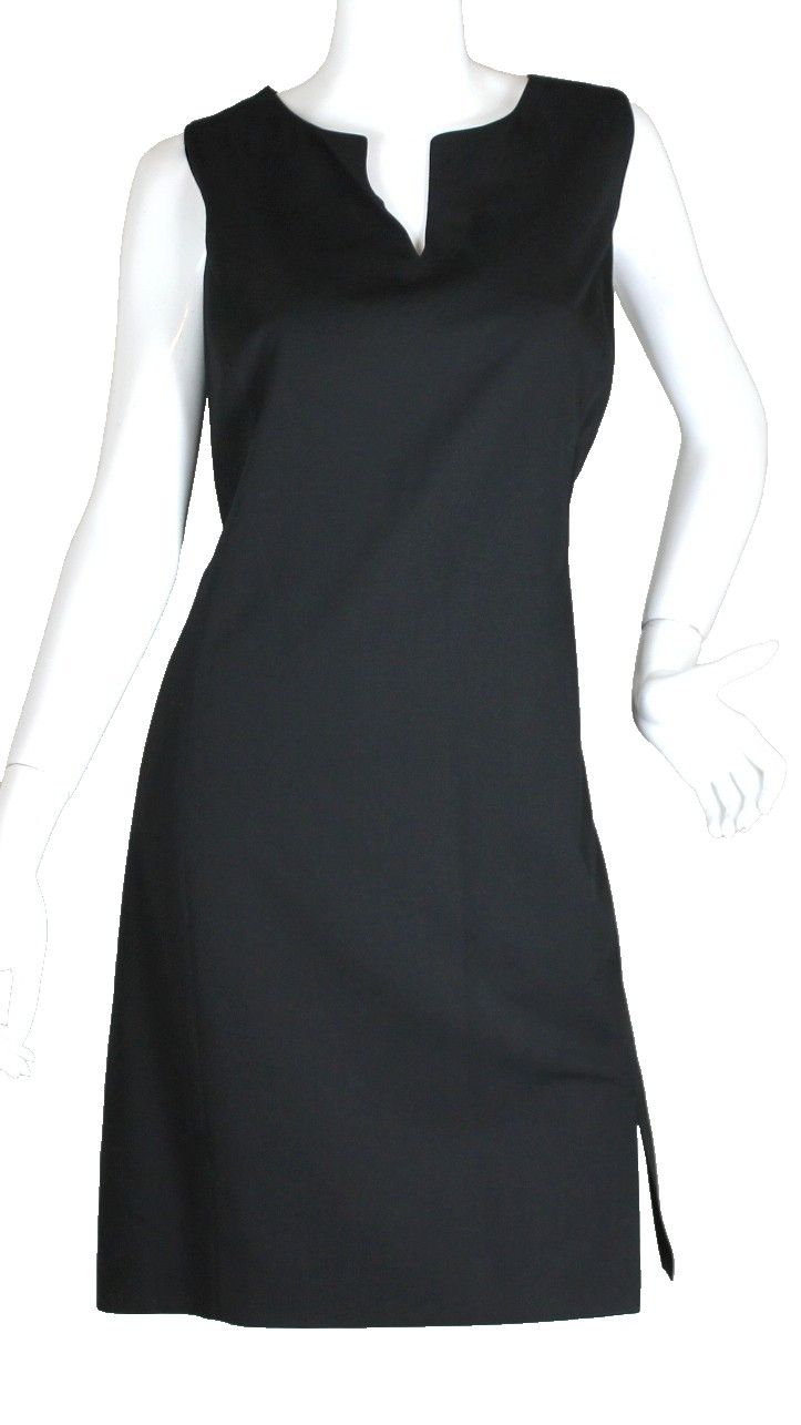 {SPIEGEL} Dress Black Sheath Sz. 18-W Sleeveless V Neck Stretch Lined Zip
