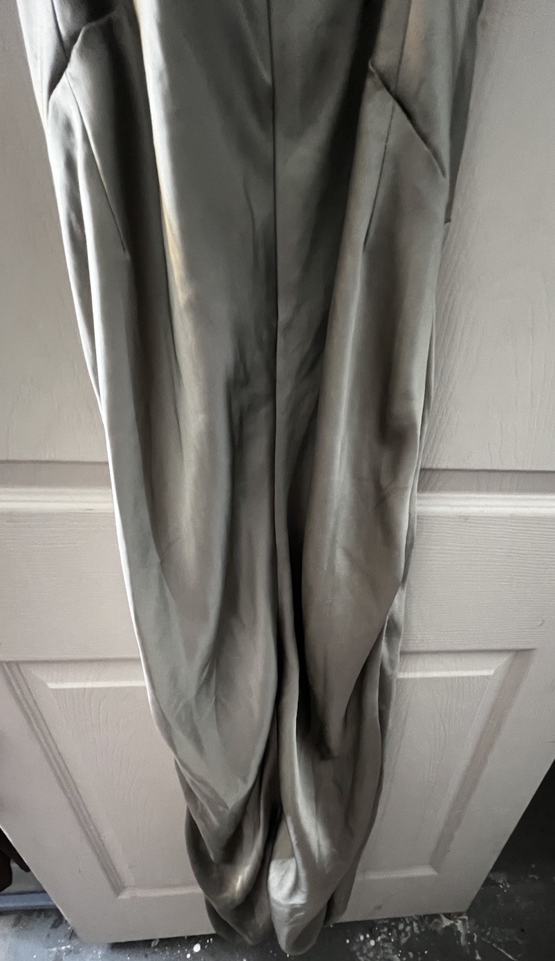 Missguided Olive Green Slip Dress High Split