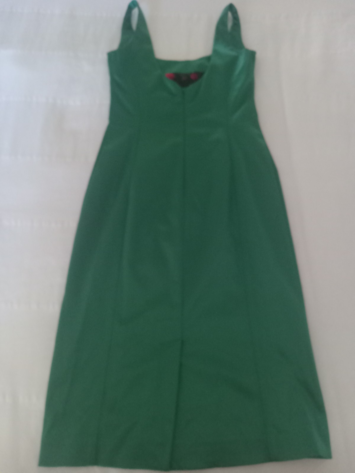 Dolce & Gabbana Green Solid Sheath Square Neck Strappy Long Dress Sz 40 SD0008