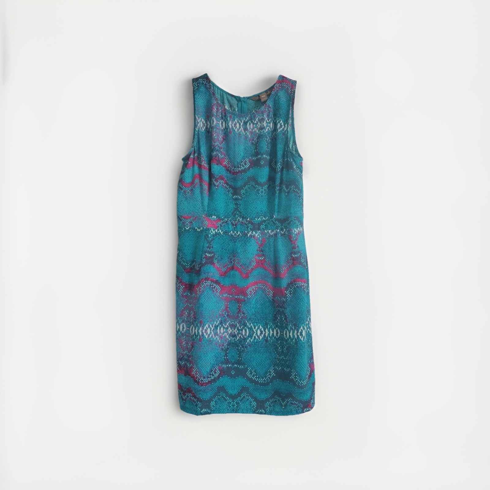 Charlie Jade Snakeskin Dress Woman, Colorful Funky, Sleeveless, Turquoise Pink