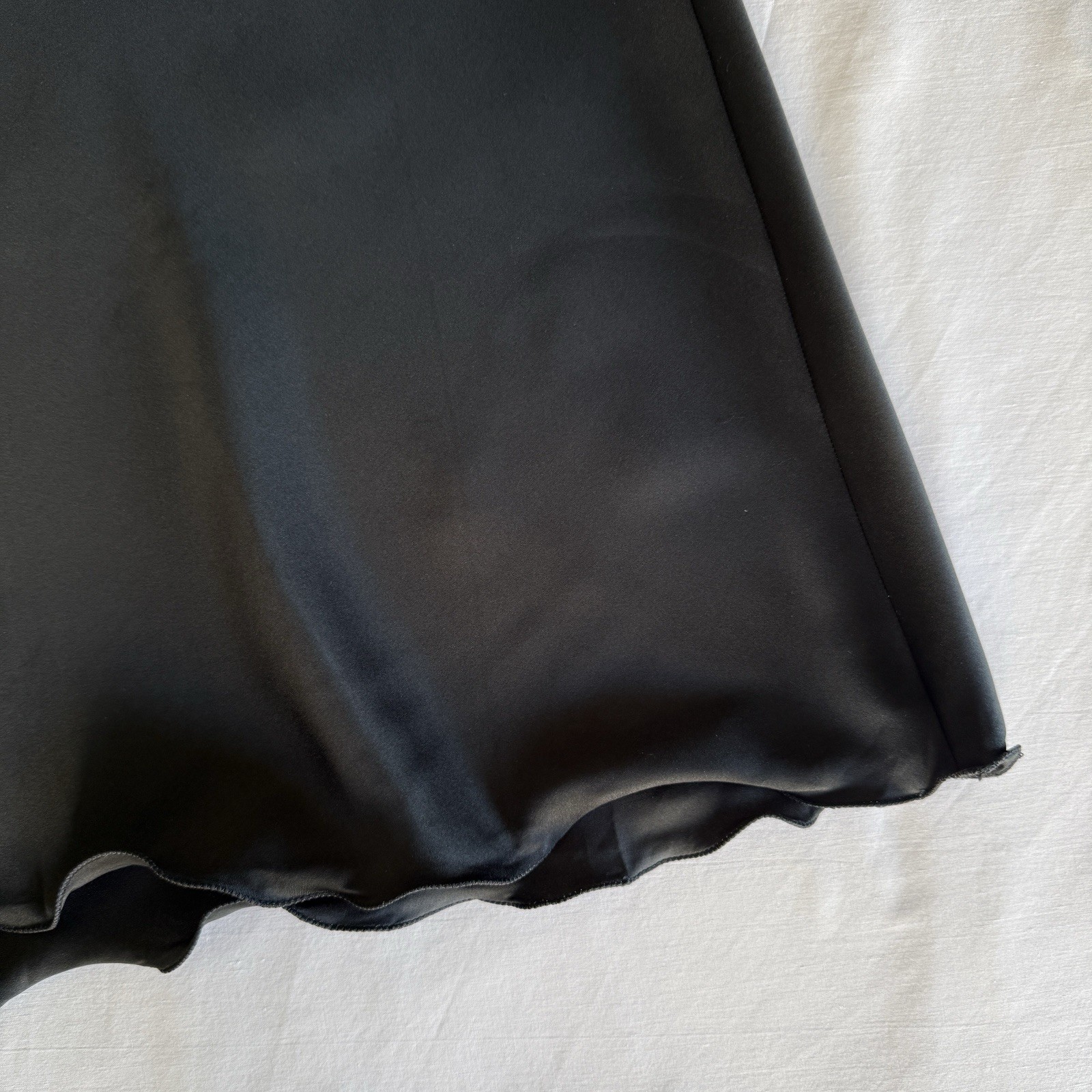 Vintage Full Slip Maxi Dress Long Strapless Gown Lace Scallop Trim 1960s M/L