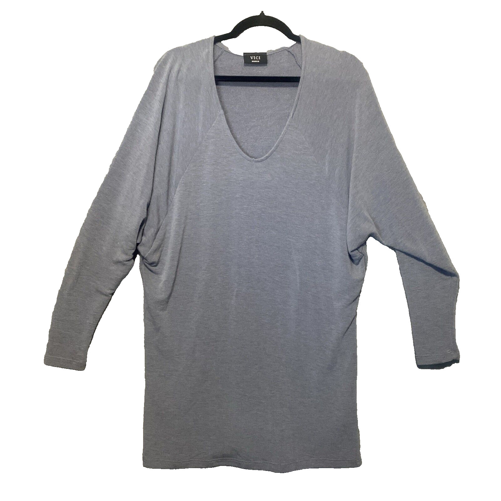 VICI Women Tyche Batwing Sleeve Soft V Neck Mini Dress Sz M Blue Casual 74-16
