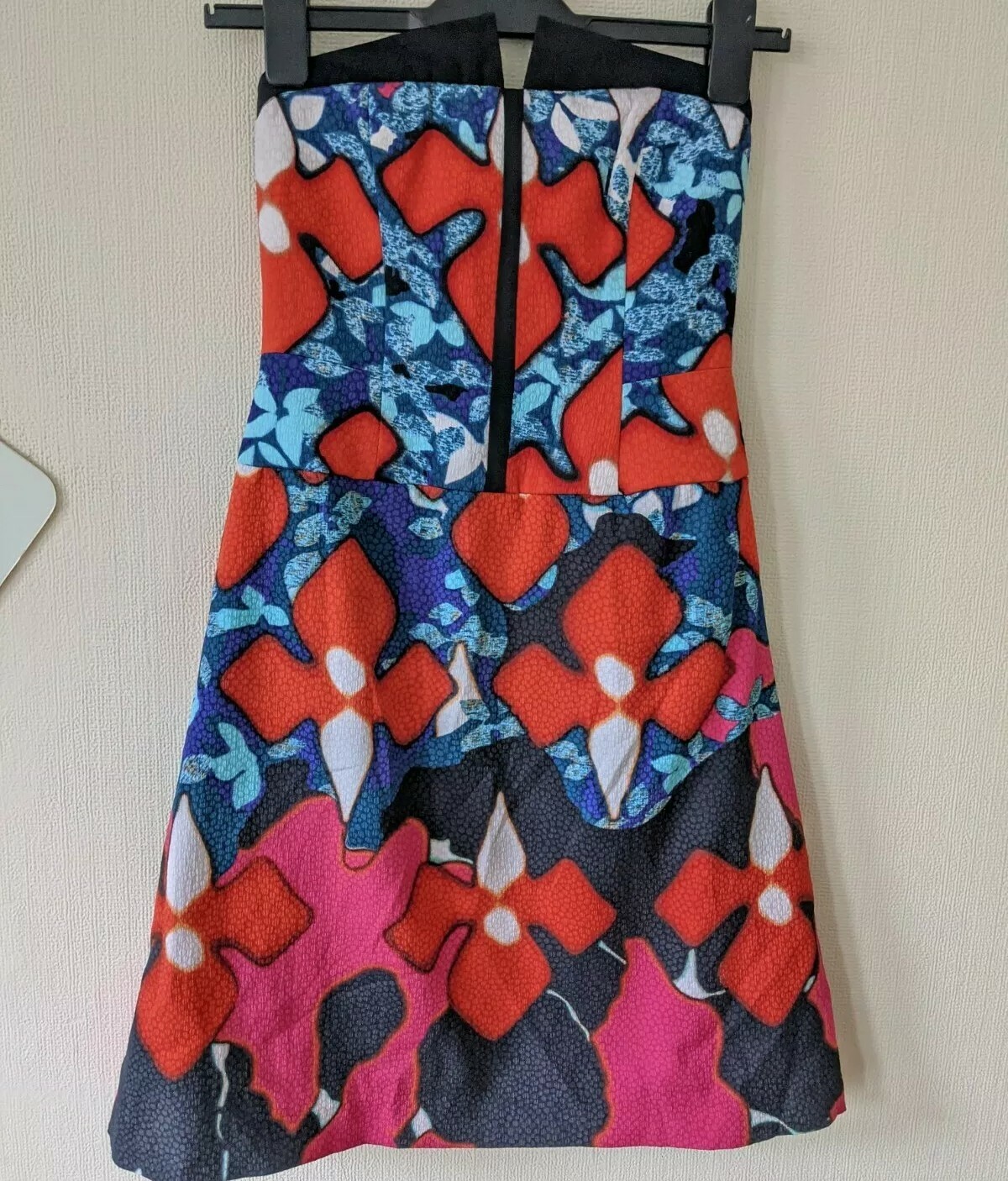 Peter Pilotto Mini Floral Strapless Party Cocktail Dress Abstract Pattern 2 UK 6