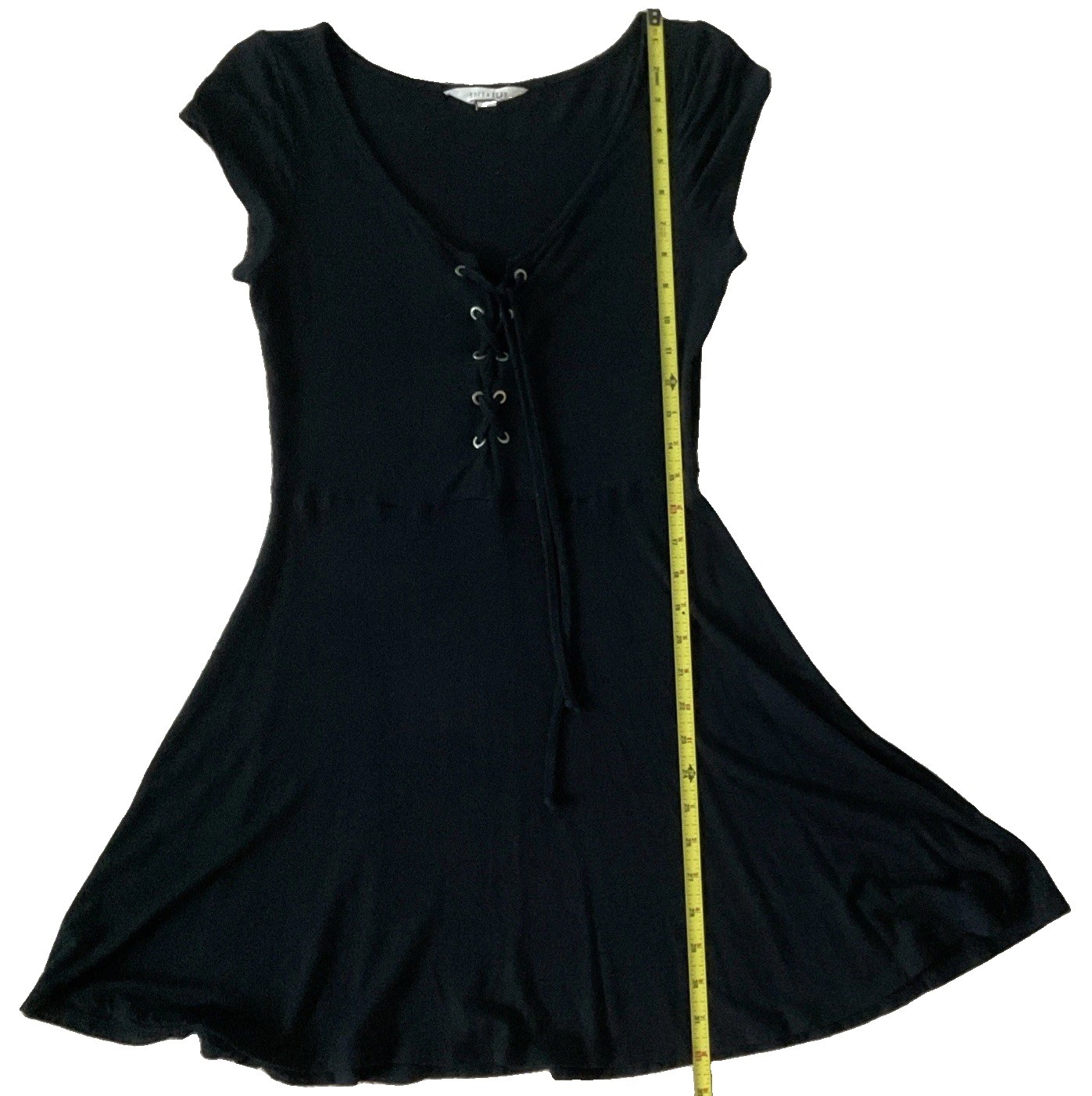 American Eagle Soft & Sexy Black Lace Up Front Cap Sleeves Mini Dress Women’s M