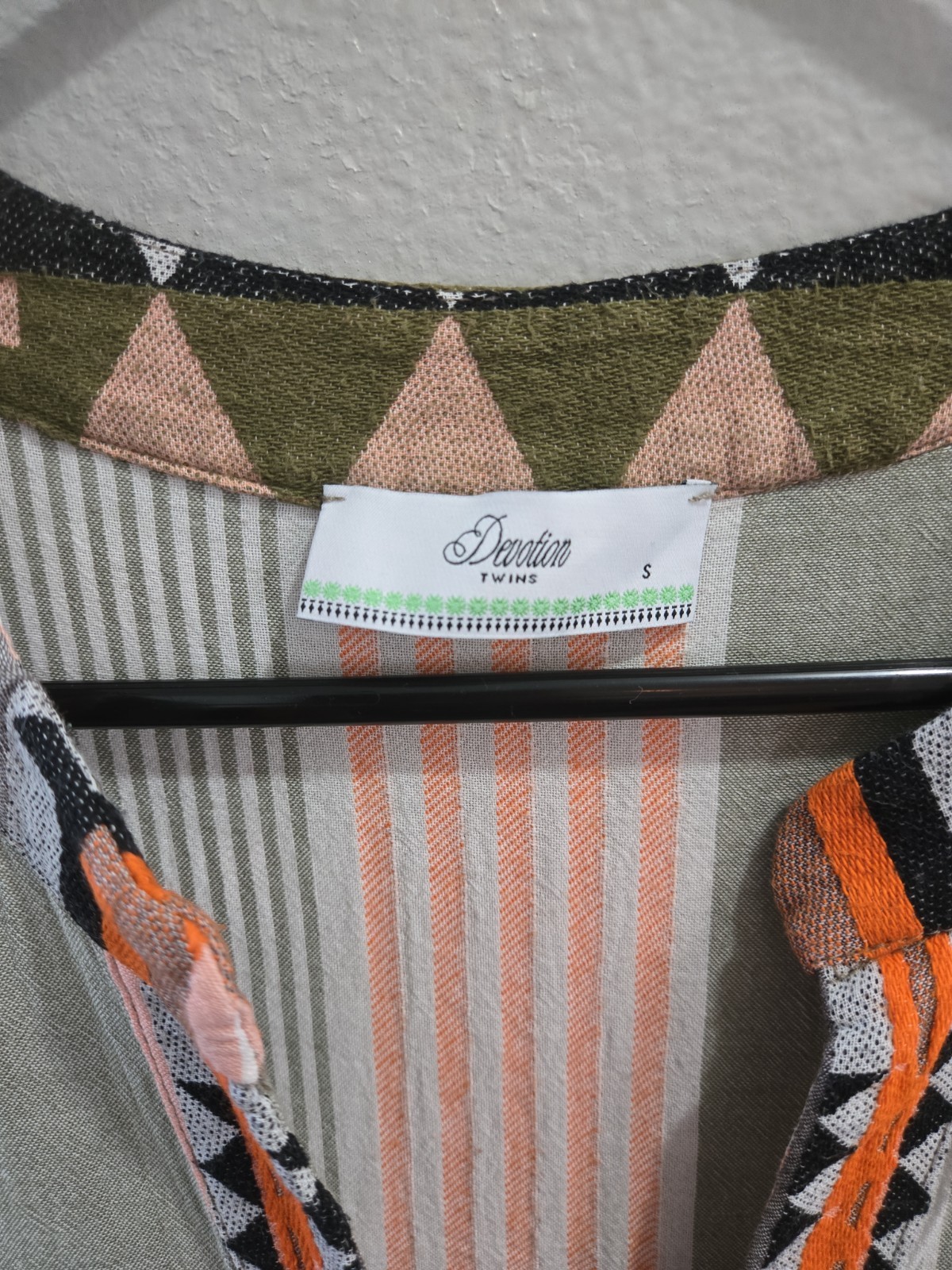 Devotion Twins Ella Orange Dress Anthropologie High Low Aztec Print Small Boho