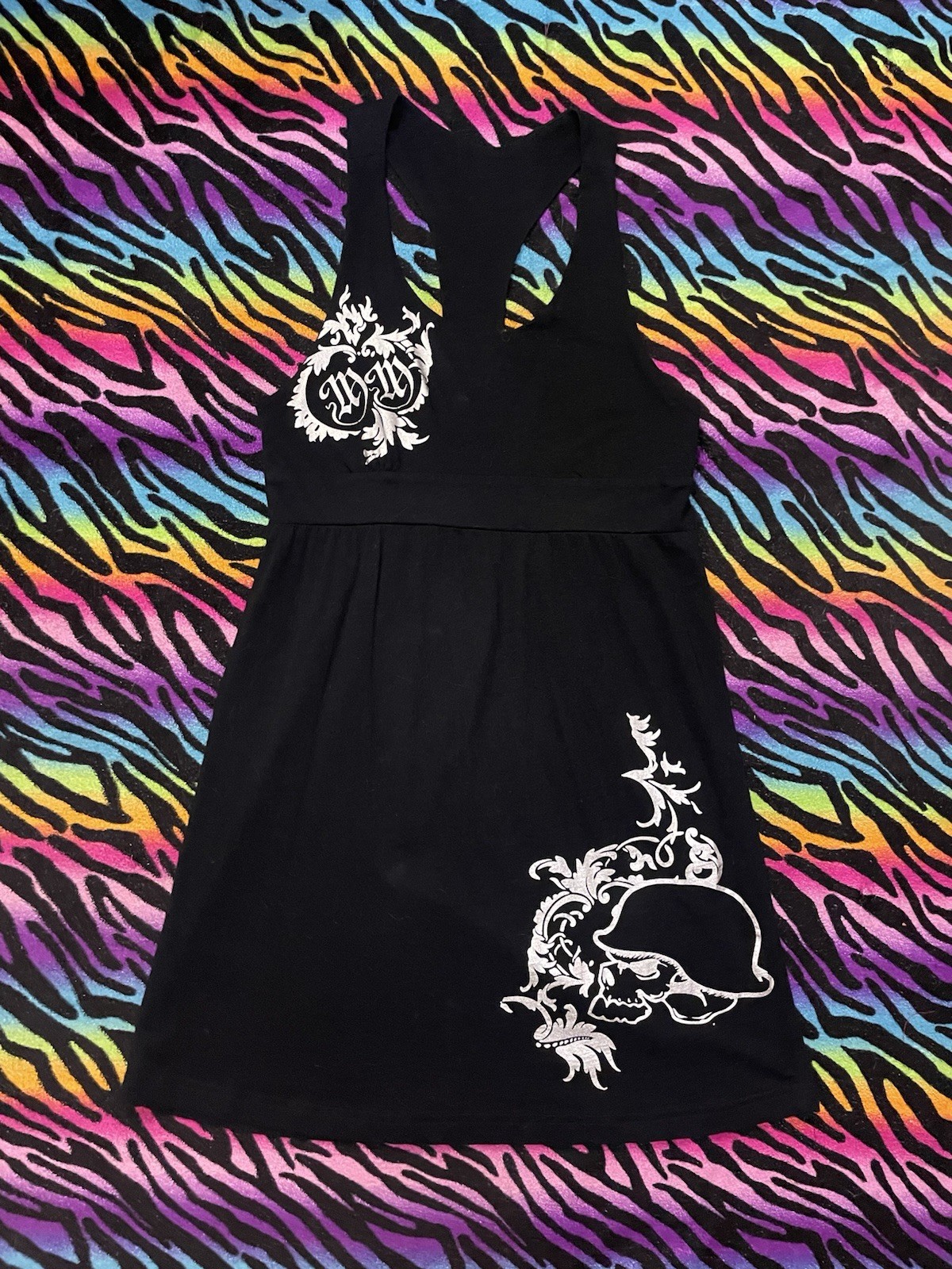 Y2k grunge goth rare 2000s Metal Mulisha racerback Edgy Mini Dress