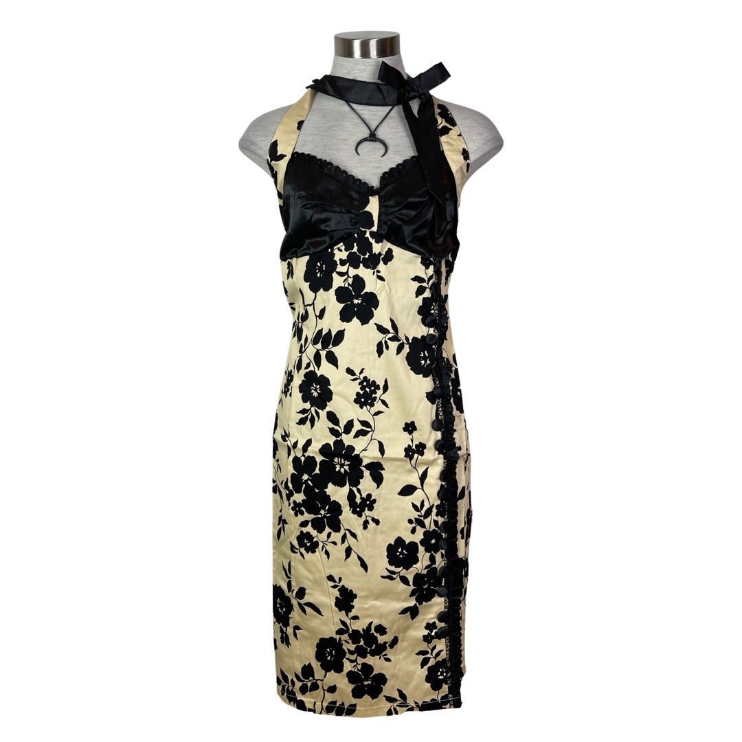 BANNED PIN UP FLORAL WIGGLE DRESS EMO PENCIL RETRO GOTHIC SEXY VINTAGE ROCK ROLL