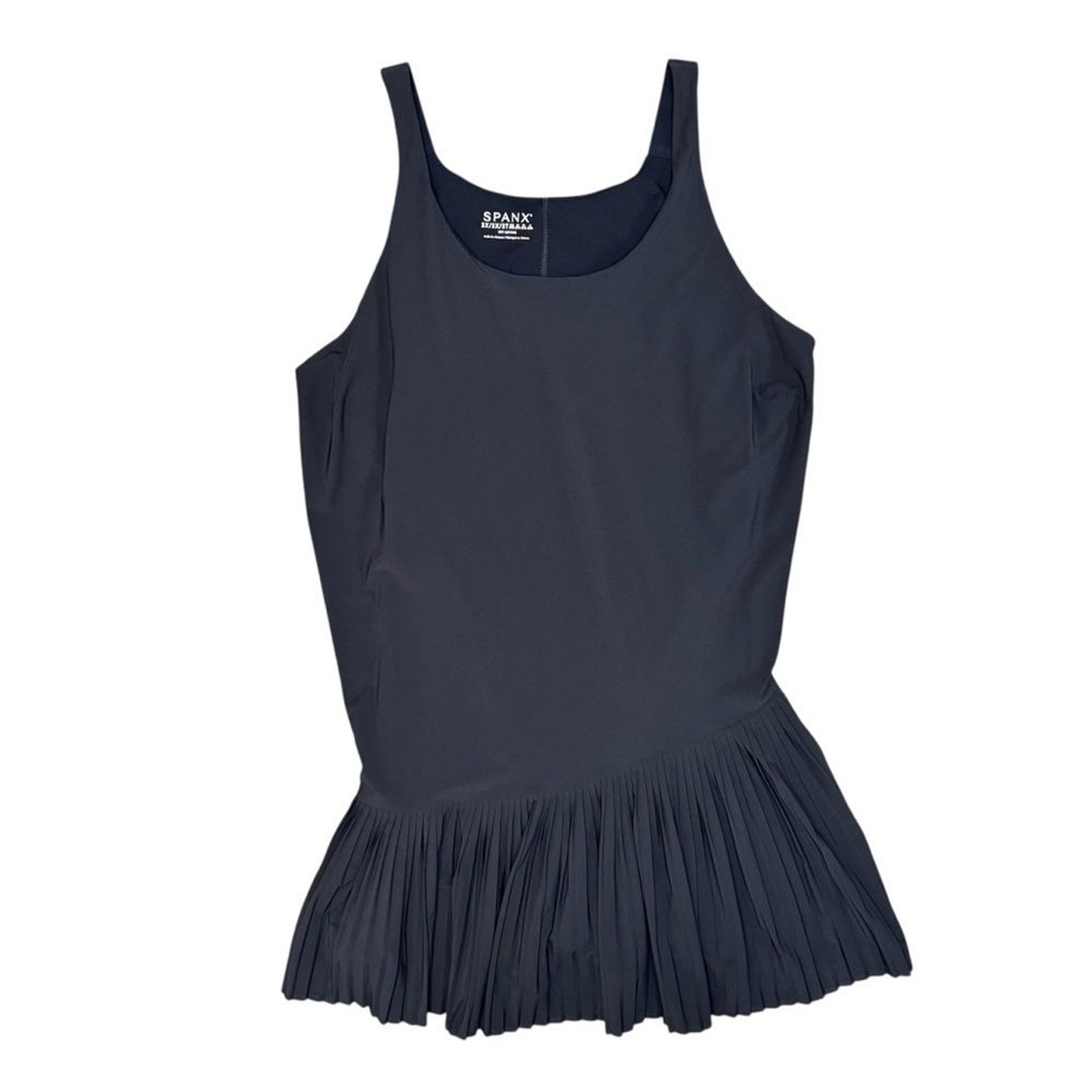 SPANX Yes, Pleats Tennis Exercise Dress Pleated Mini Very Black Plus Size 3X