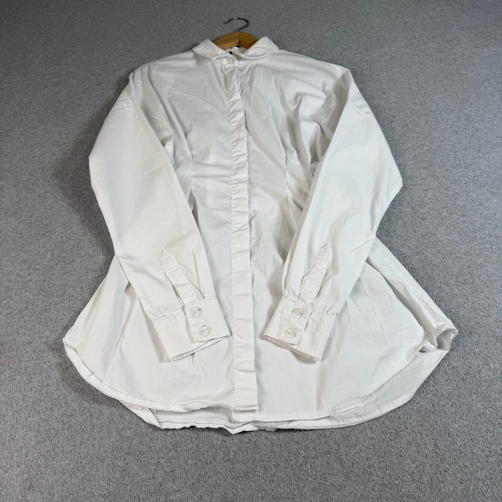 OW Intimates Ella Shirt Dress Women Small White Pleated Schoolgirl Quiet Luxury