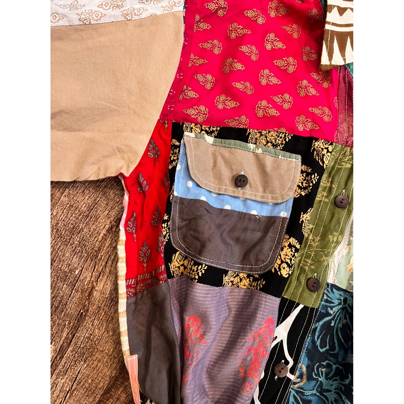 Ashley Taylor Womens Patchwork Shirt Dress Cotton Multi Color Long Sleeve OS