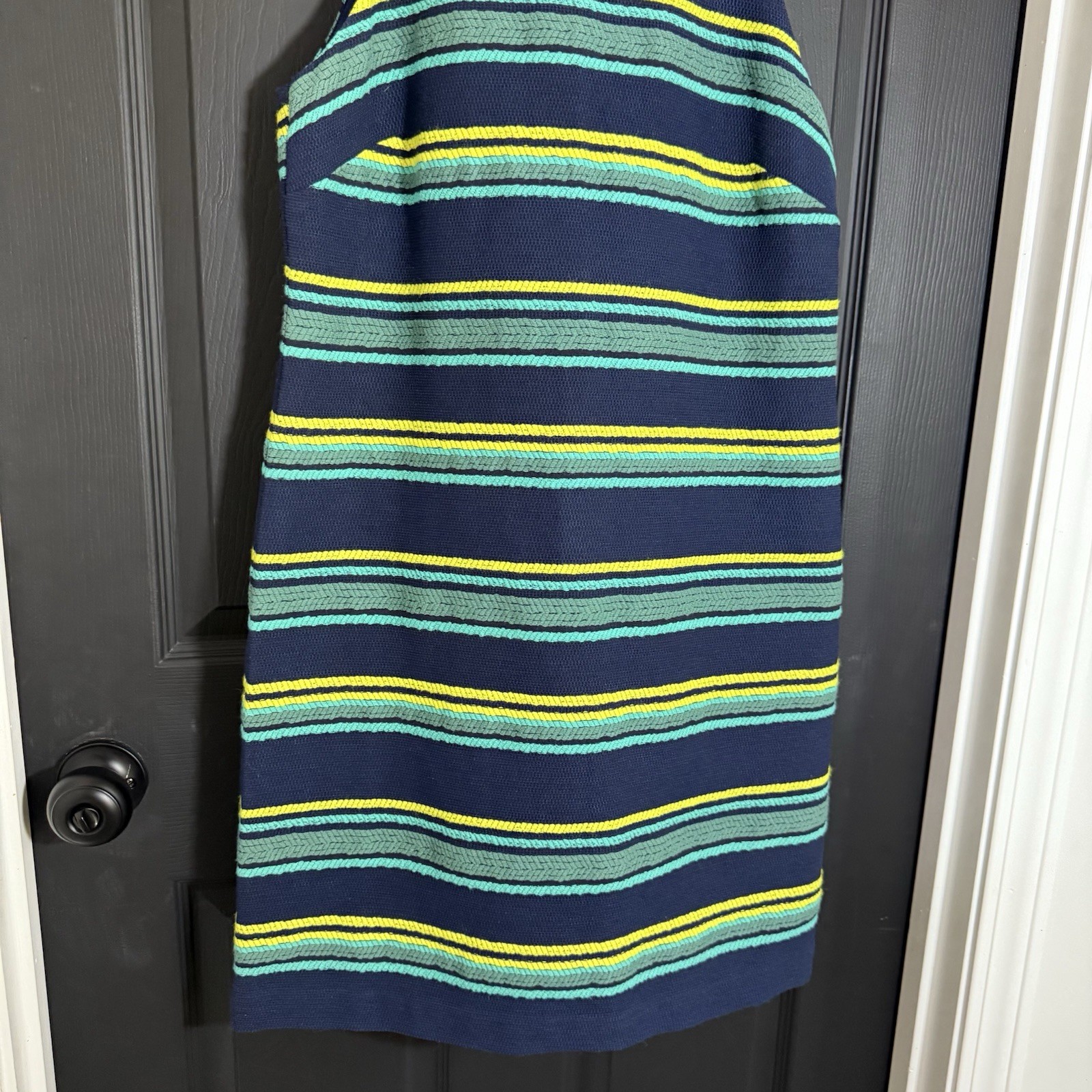 Vineyard Vines Blue, Yellow & Green Striped Shift Dress, Size 4 New Preppy