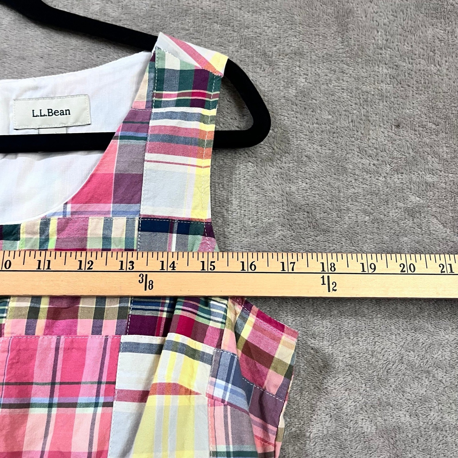 L.L.Bean Patchwork Plaid Dress 8 Preppy Coastal Grandma Summer Garden Party