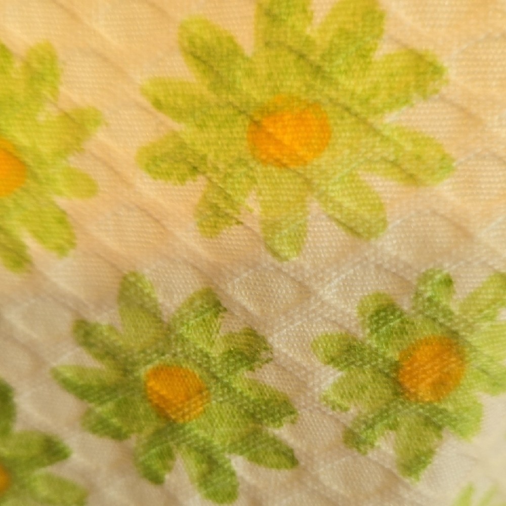 Chic Green Floral Mini Dress True 70’s Daisy Pattern