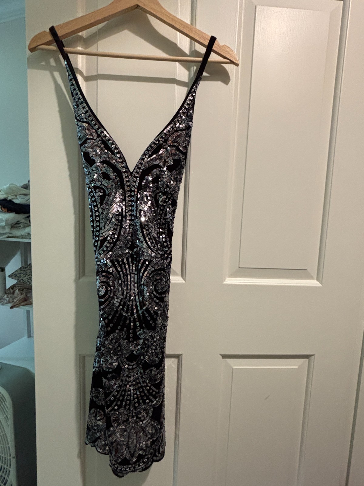 NEW Express black sequin mini dress (size M)