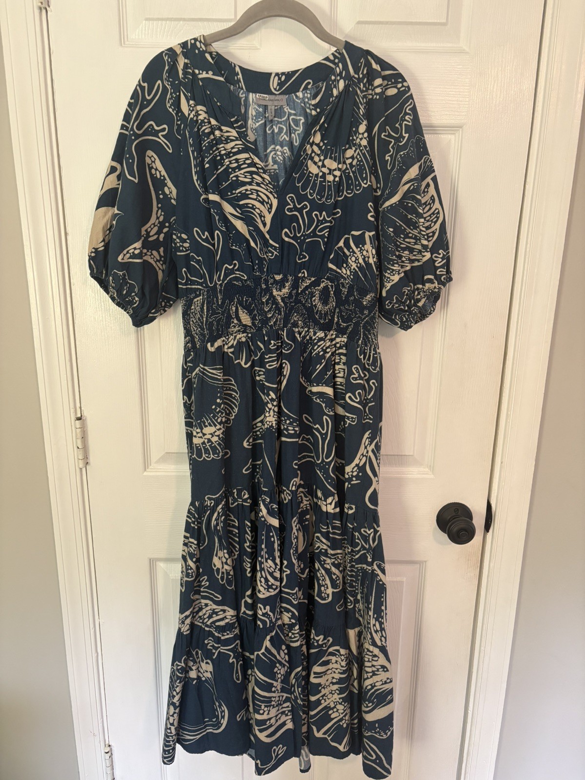 Anthropologie Conditions Apply Women’s Midi Dress size 12 Shell Print Vacation