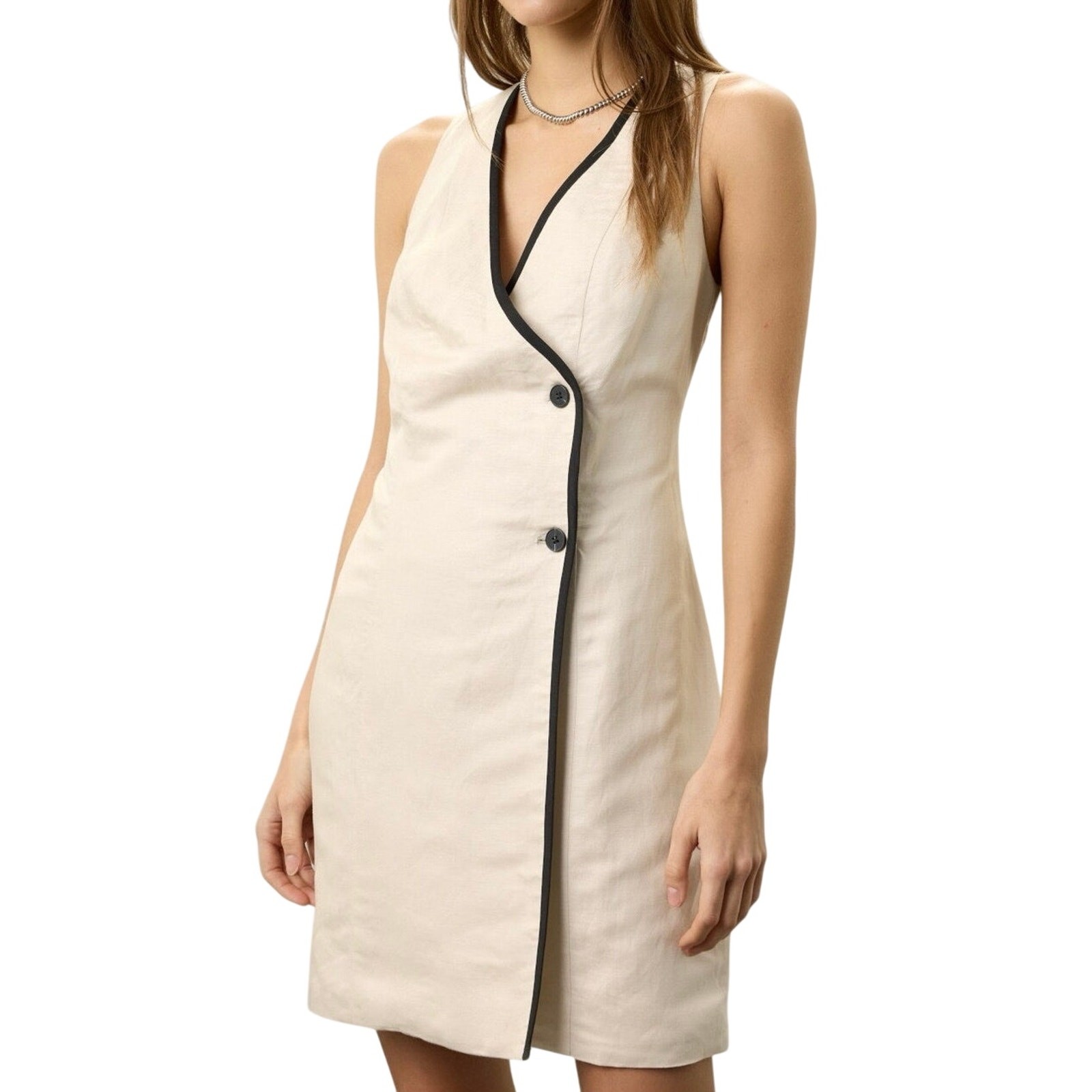 LOVE, WHIT by Whitney Port Suiting Dress Minimalist Sleeveless Old Money 6 NWT
