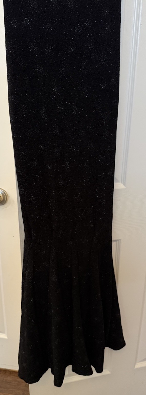 Vintage Y2K Jessica McClintock Millennium 2000 Black Sparkle Mermaid Gown Size 4