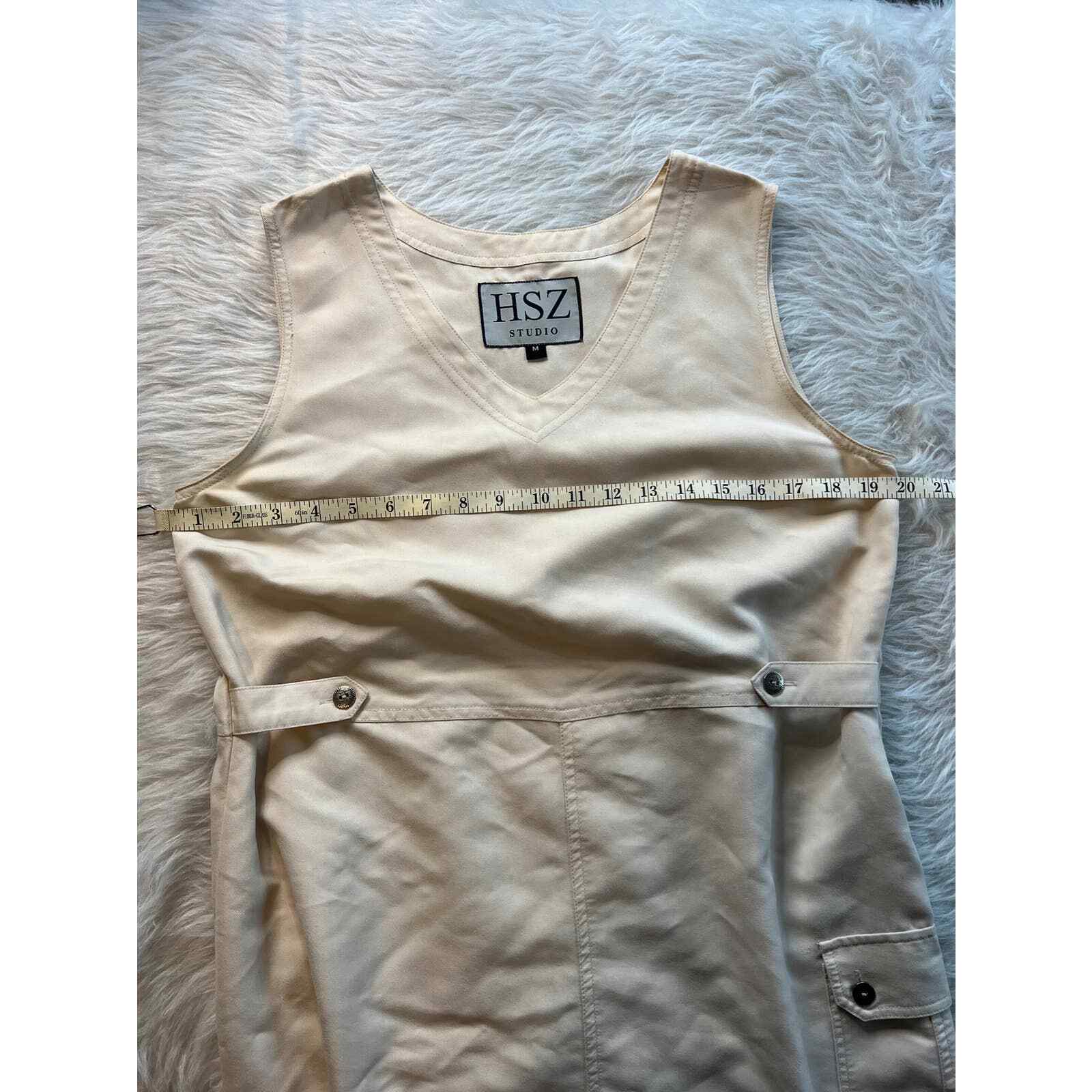 HSZ Studio Vintage Canvas sleeveless midi dress cream size medium
