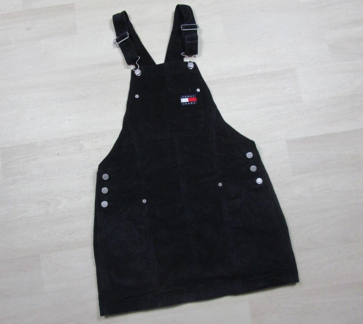 Tommy Hilfiger Corduroy Micro Mini Overalls Jumper Dress (S) Hip Hop Festival
