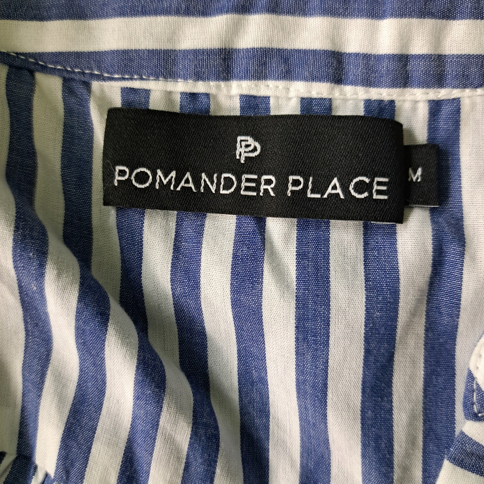 TUCKERNUCK Pomander Place Blue & White Stripe Cotton Poplin Kenzo Dress Medium