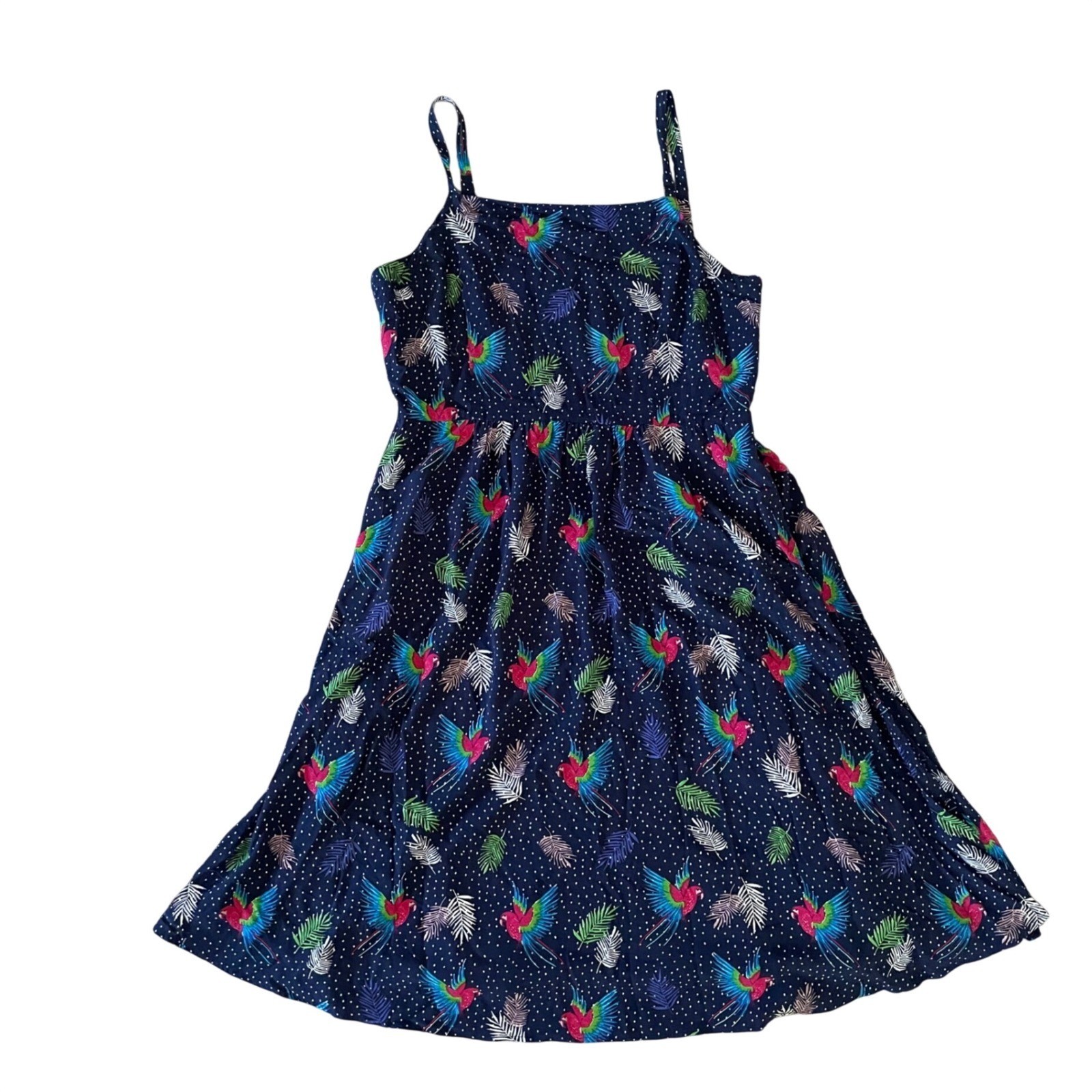 Sugarhill Brighton Dress Modcloth Size 14 / XL Tropic Birds Macaw Parrot Summer