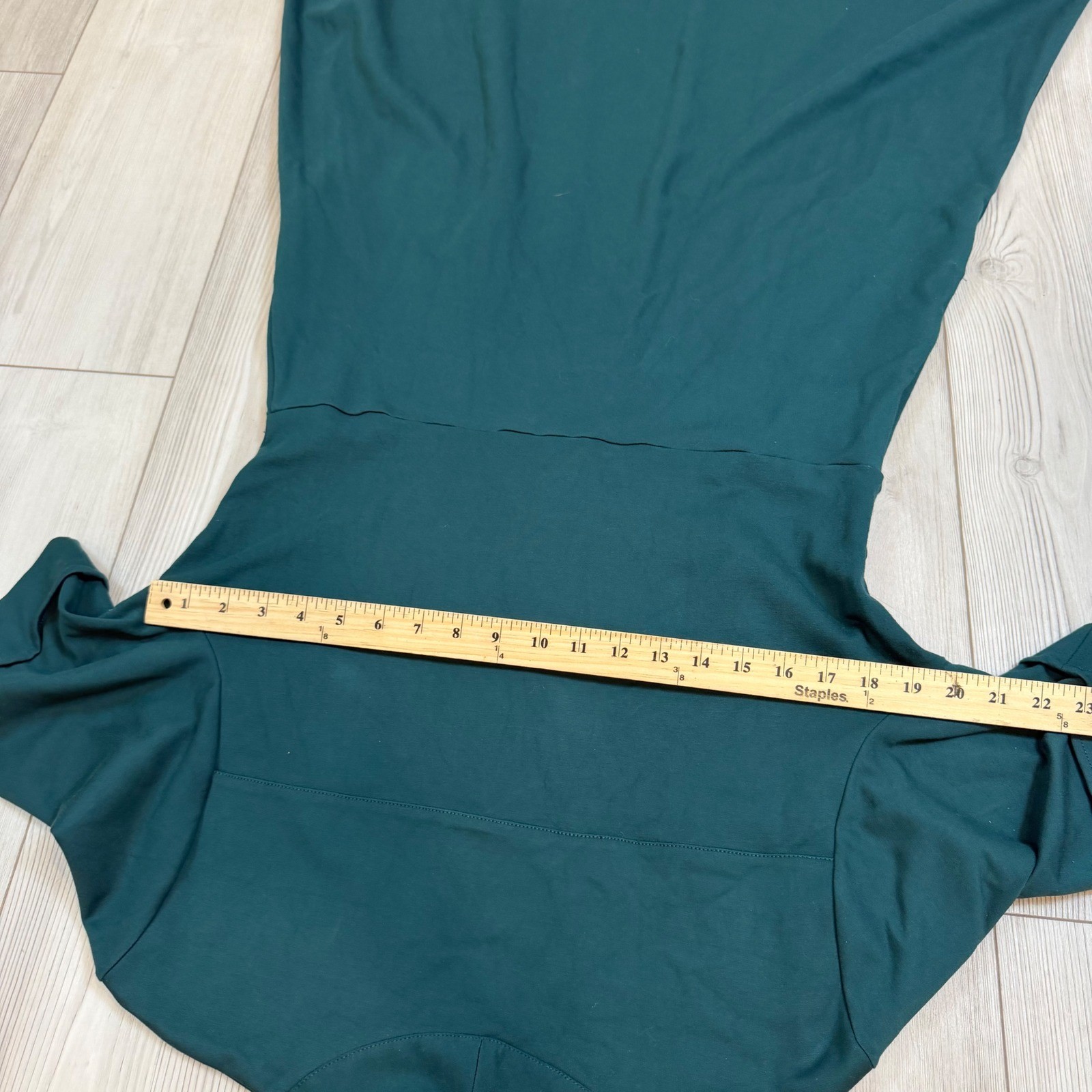 Betabrand Forest Green Ponte Fit and Flare Dress Short Sleeve V-Neck XL