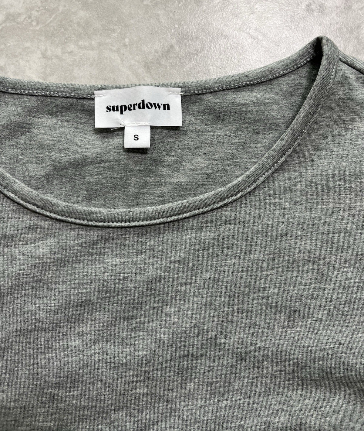 Superdown Revolve Faux Wrap Front T Shirt Mini Dress Short Sleeve Gray New S