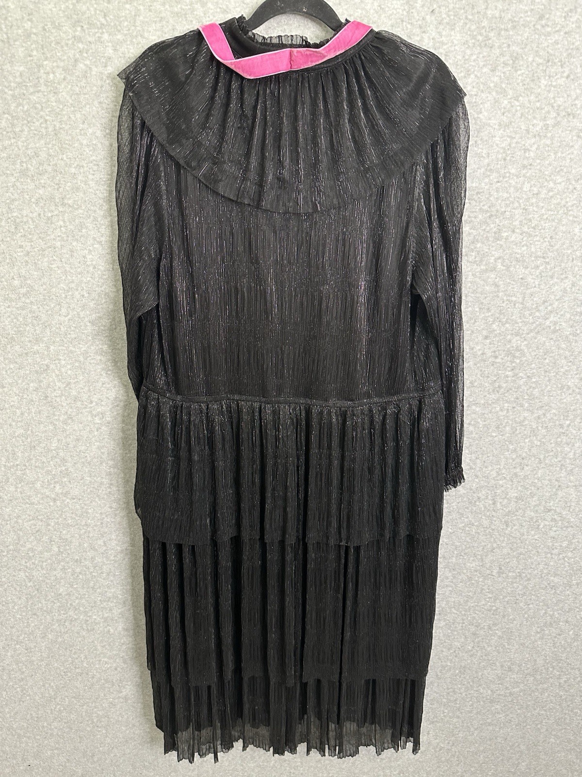 Studio Park X Shawn Killinger Womens Dress 2X Black Tiered Metallic Pleat