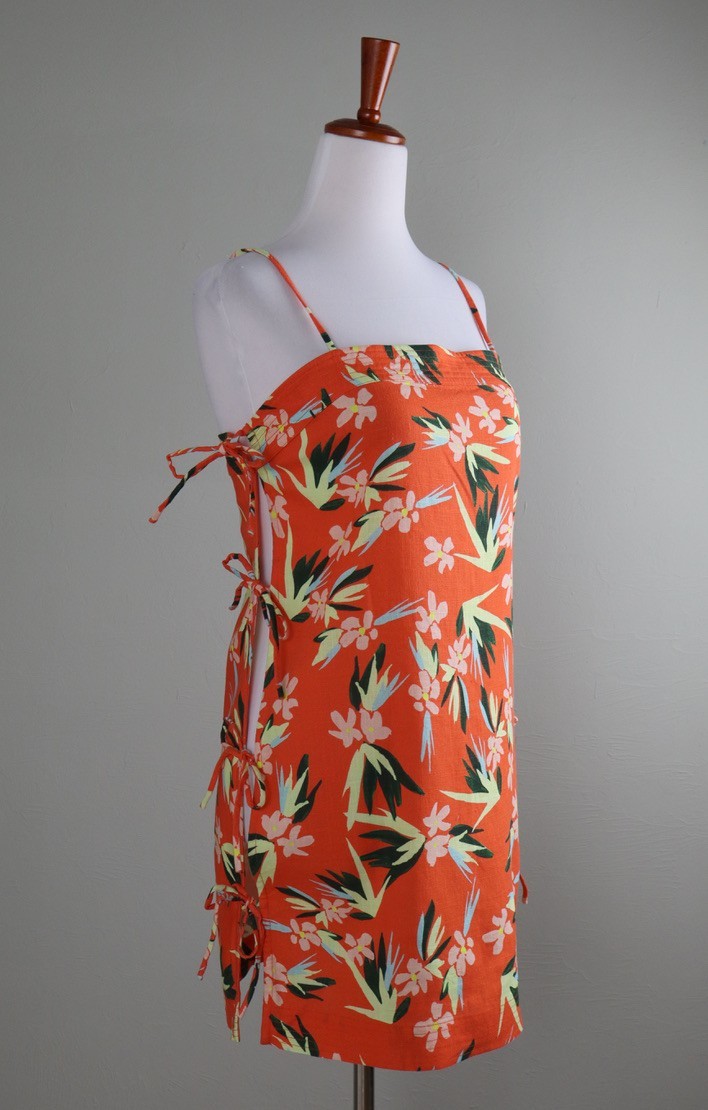 SOLID & STRIPED NWT $225 The Camille Floral Open Side Tie Mini Dress Size Small