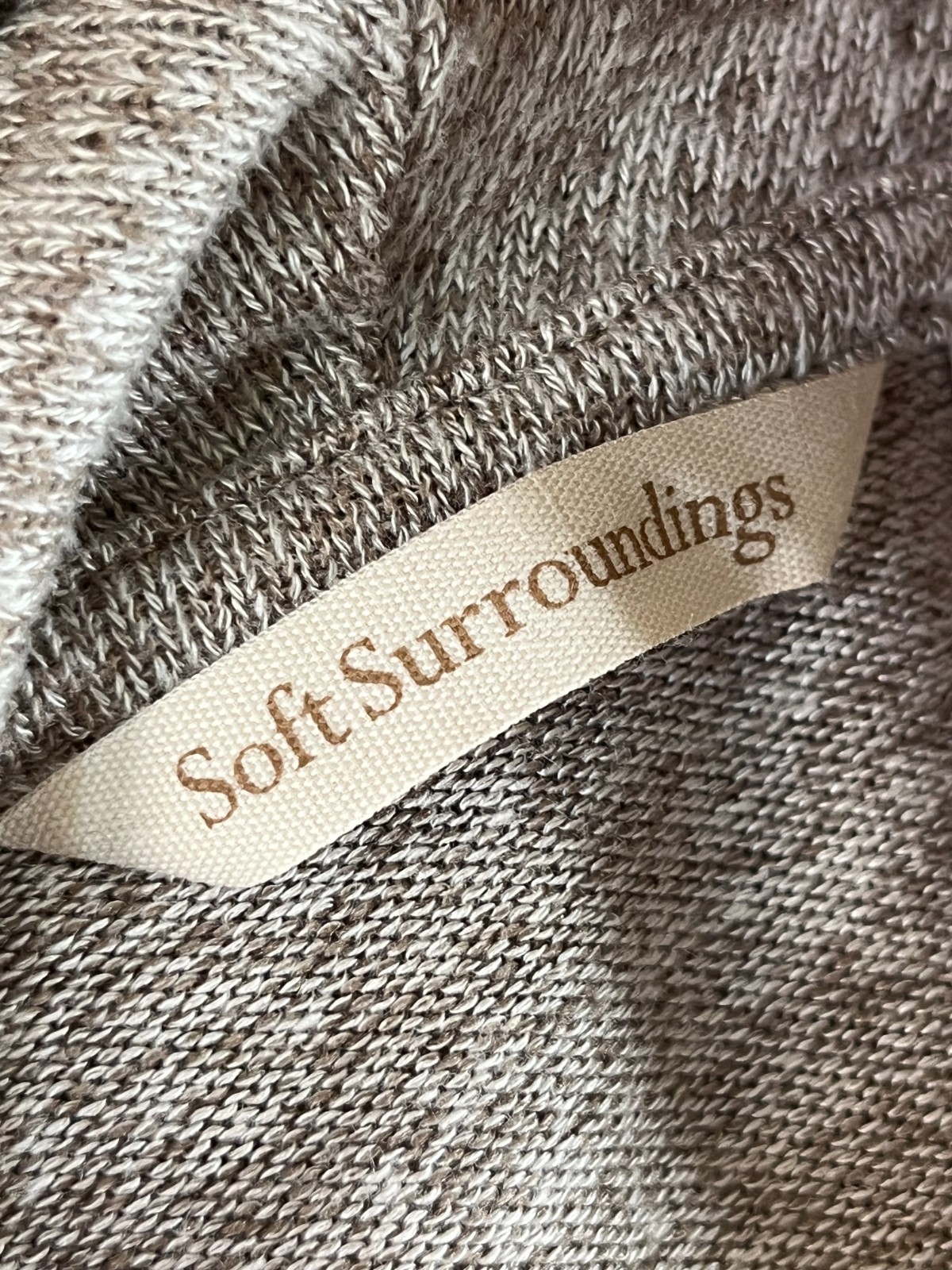 Soft Surroundings Cowl Neck Long Knit Dress NWOT Women’s Size PM Beige Heather