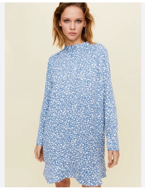 NWT Little Moon Honeysuckle dress- Elegant Blue and White Patterned Dress