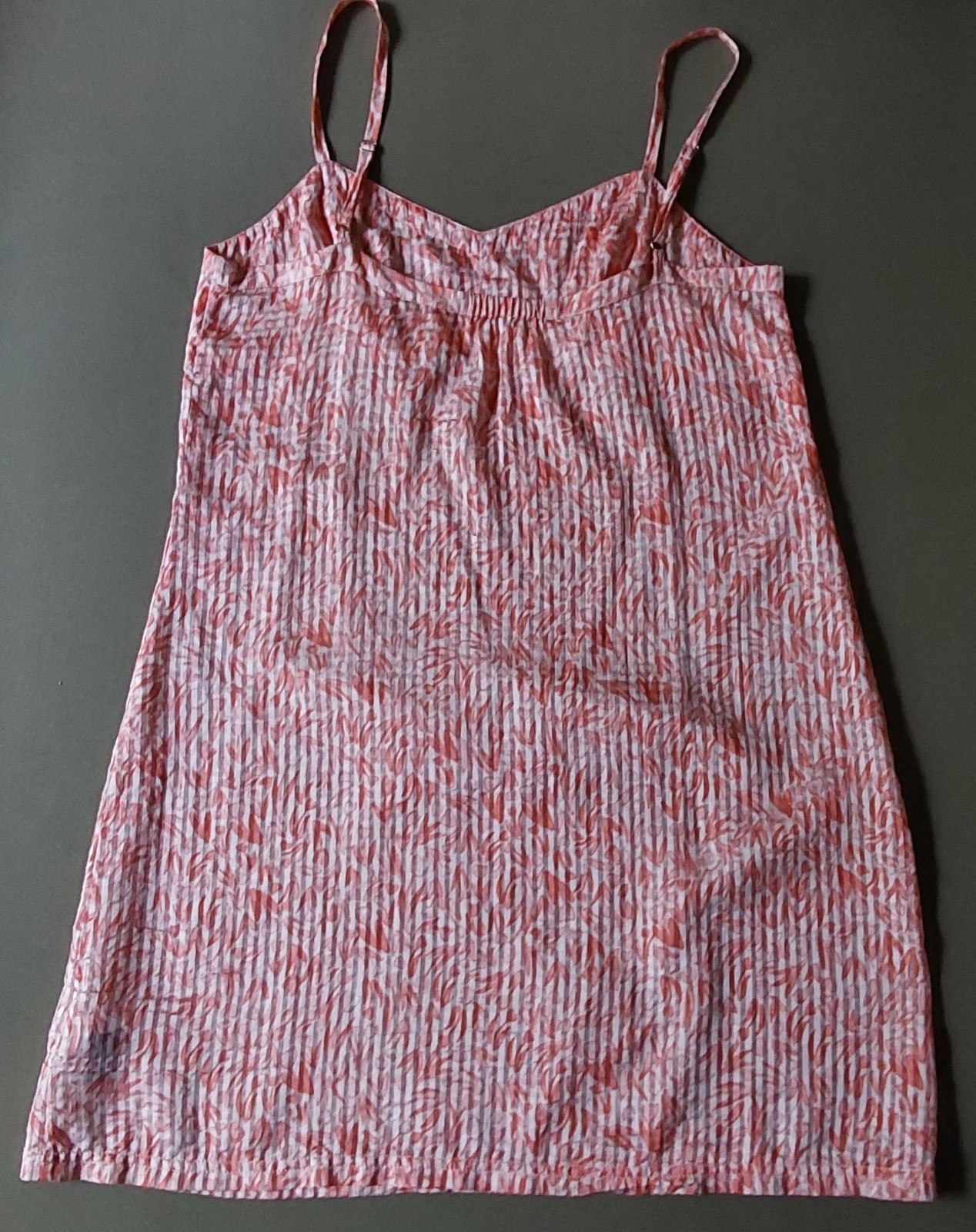 Tory Burch Dress M Silk Cotton Peach Straps Lightweight Fairy Whimsical Print