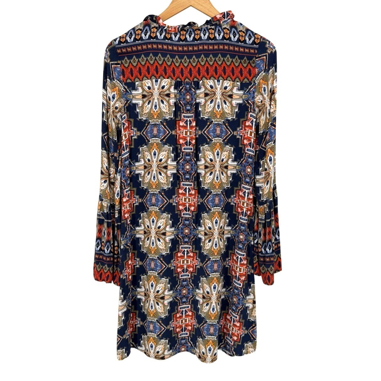 Ariat Womens Medium Dress Western Boho Tassel Tie V-Neck Long Bell Sleeve