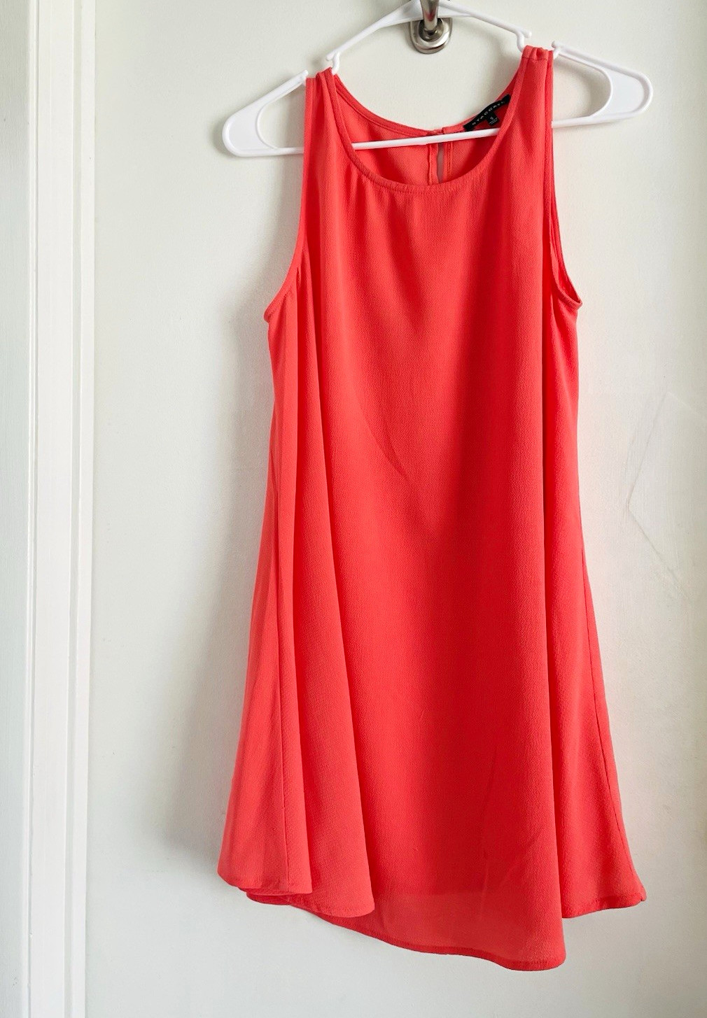 STACCATO Coral Shift Dress Sleeveless Round Neck Solid Short Zip Size S