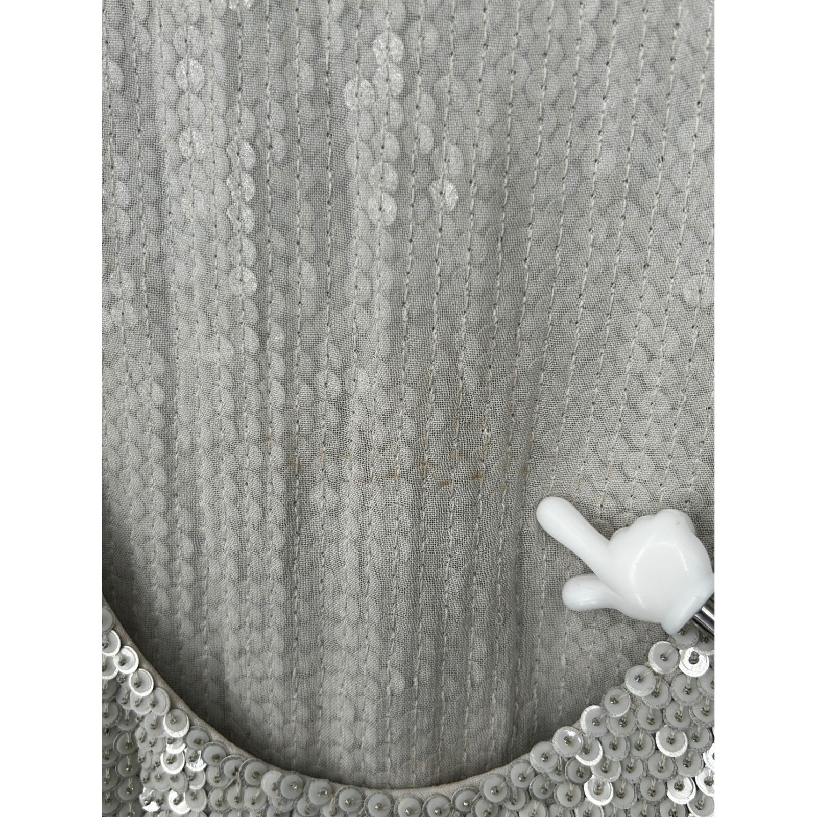 AllSaints Silver Sequin Hand Embellished Sleeveless Shift Dress US 6 UK 10 EU 38
