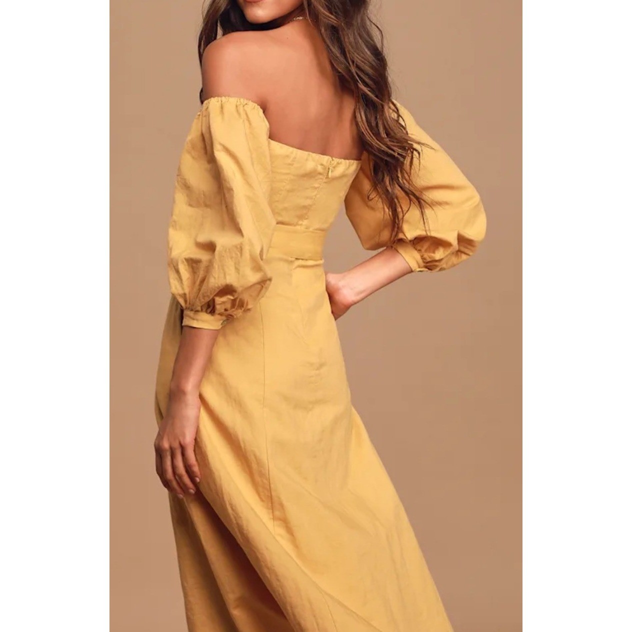 Capulet Monroe Light Yellow Off-the-Shoulder Button-Up Midi Dress