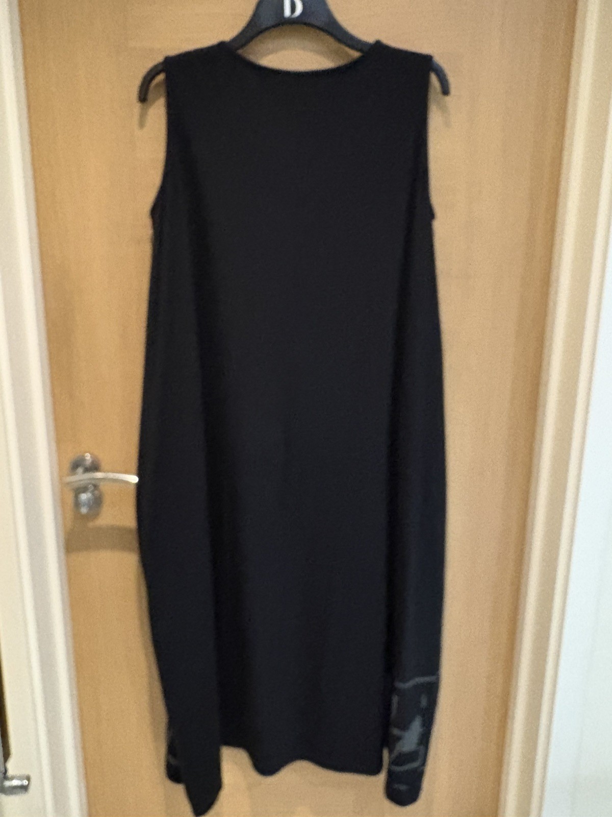 MOYURU+ Art Print Sleeveless Full Length Black Dress SIZE M