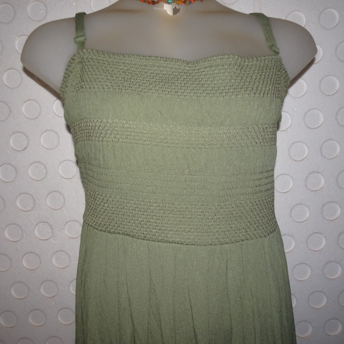 TORRID Midi Washable Gauze Smocked Bodice Tiered A-Line Dress 5 (28) 5X Green