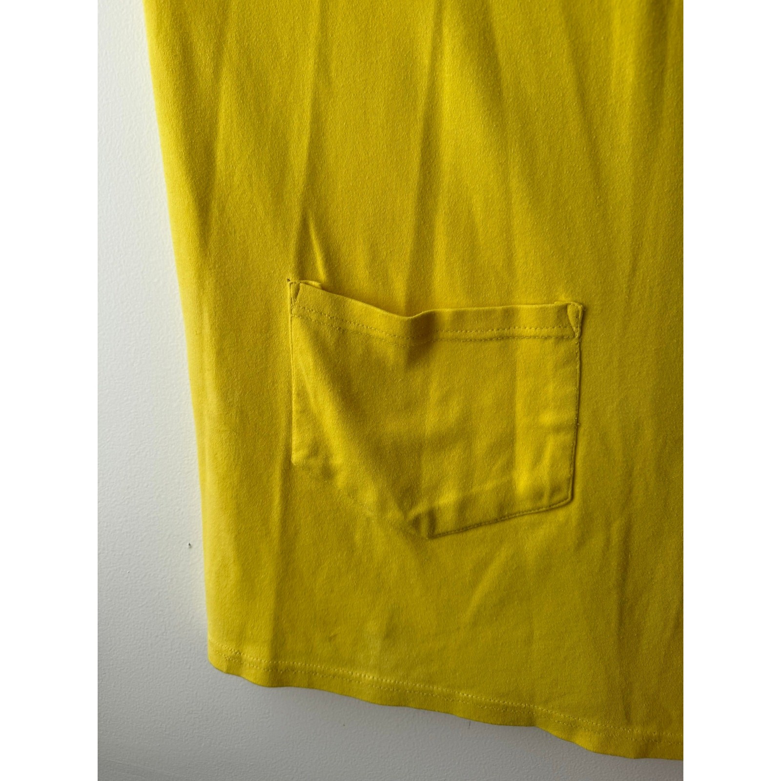 Vtg 90s Embroidered Yellow Oversized Tank Top Shirt Dress Beach Coverup Turtle L