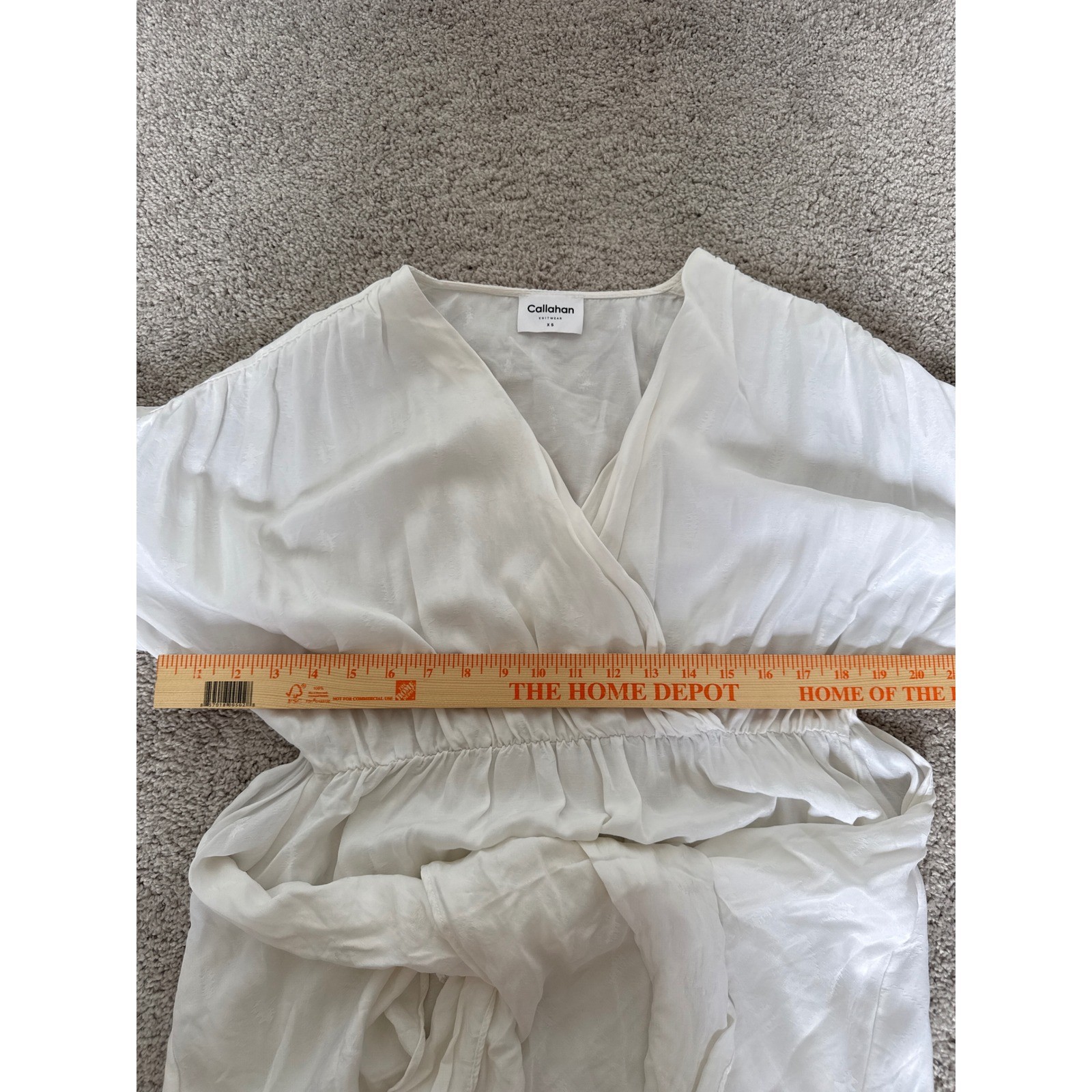 Tuckernuck Callahan Knitwear White Jacquard Wrap Midi Dress V-Neck Tie Waist XS