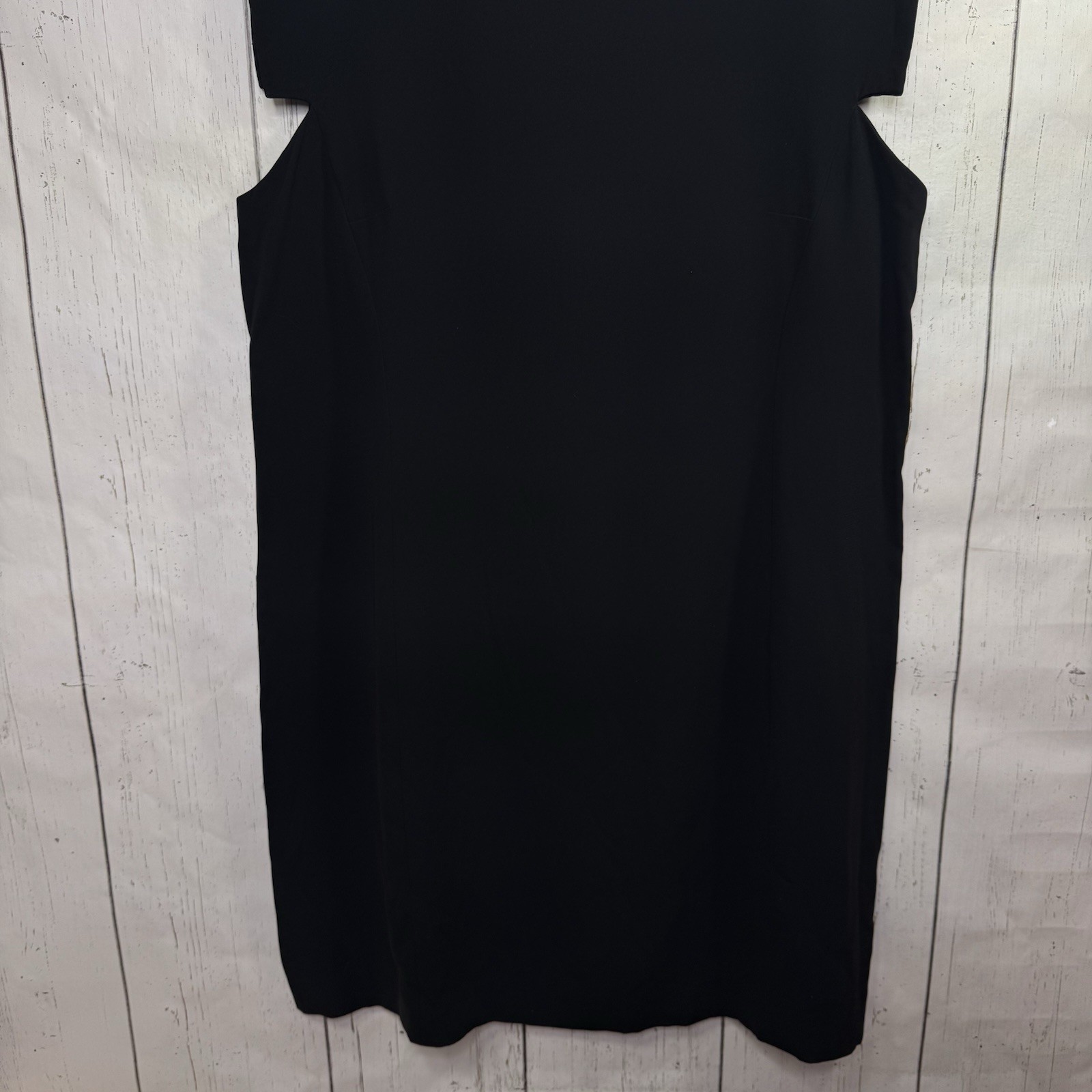 MM.LaFleur Black Sheath Dress 3X Minimalist Career Office Business Zip Back