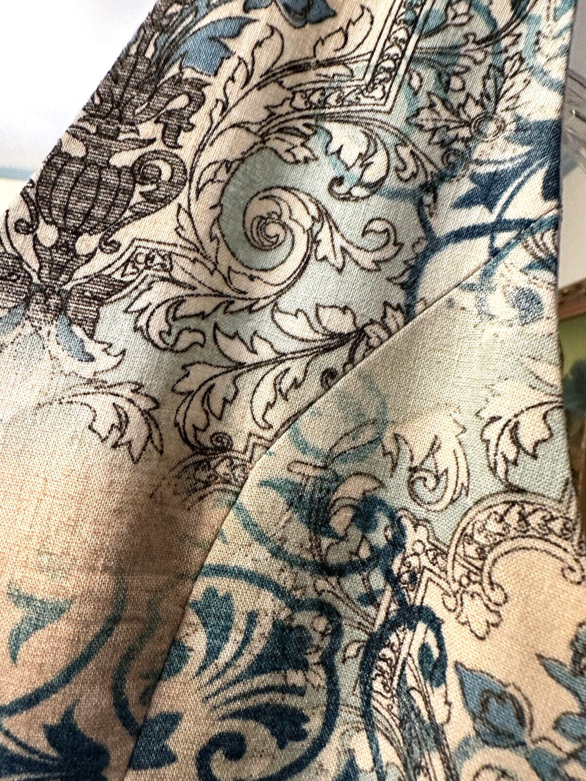 Sundress, A-Line, Size 10/12, Sleeveless, Designer Handmade USA , Blue/Beige