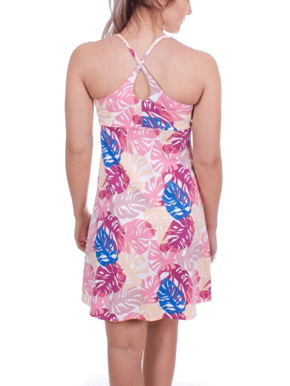 Patagonia organic cotton multicolor leave Amber Dawn knee length tank dress XS