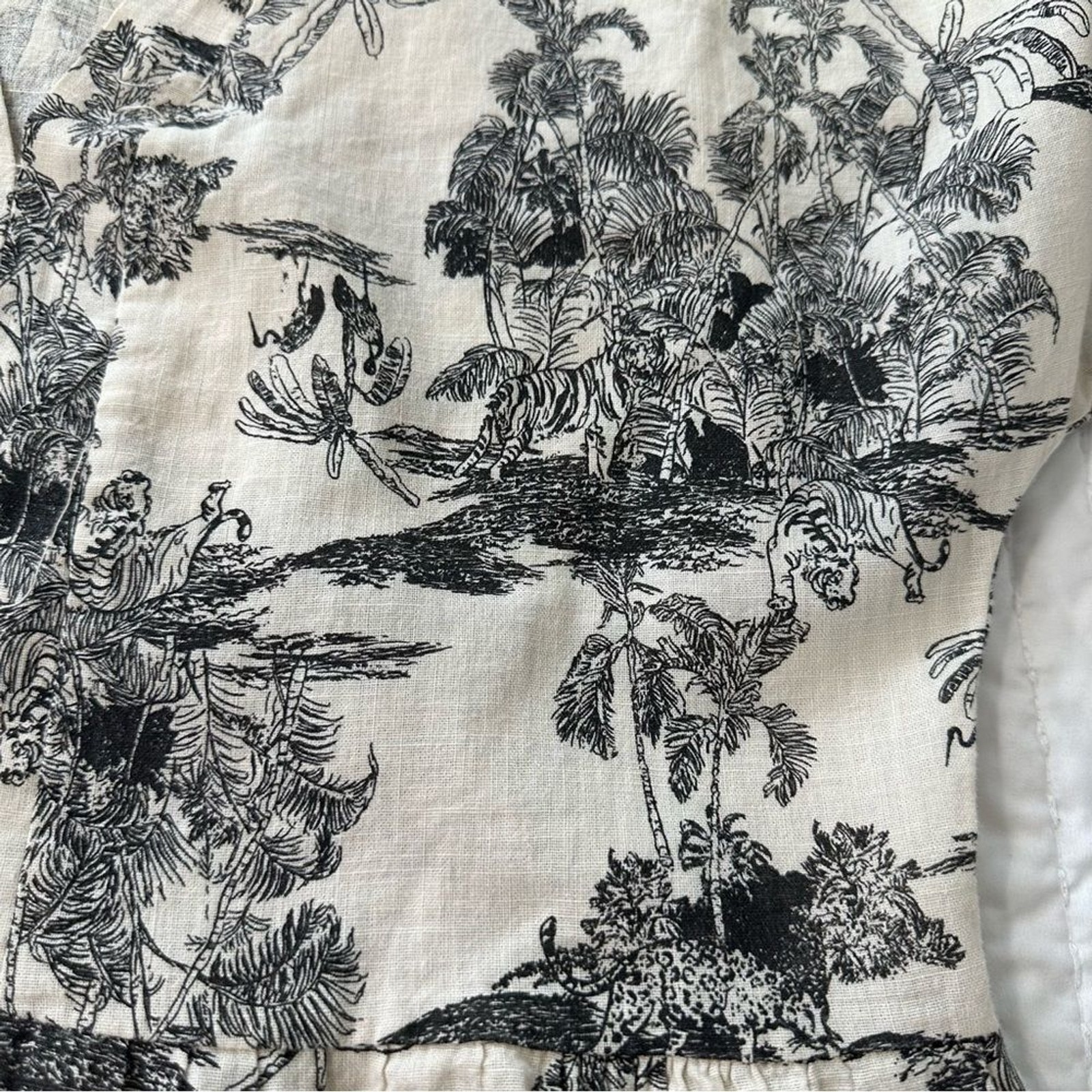 FRANCESCA BETTINI Elegant Print Black & Cream Patterned Mini Dress With Pocket M