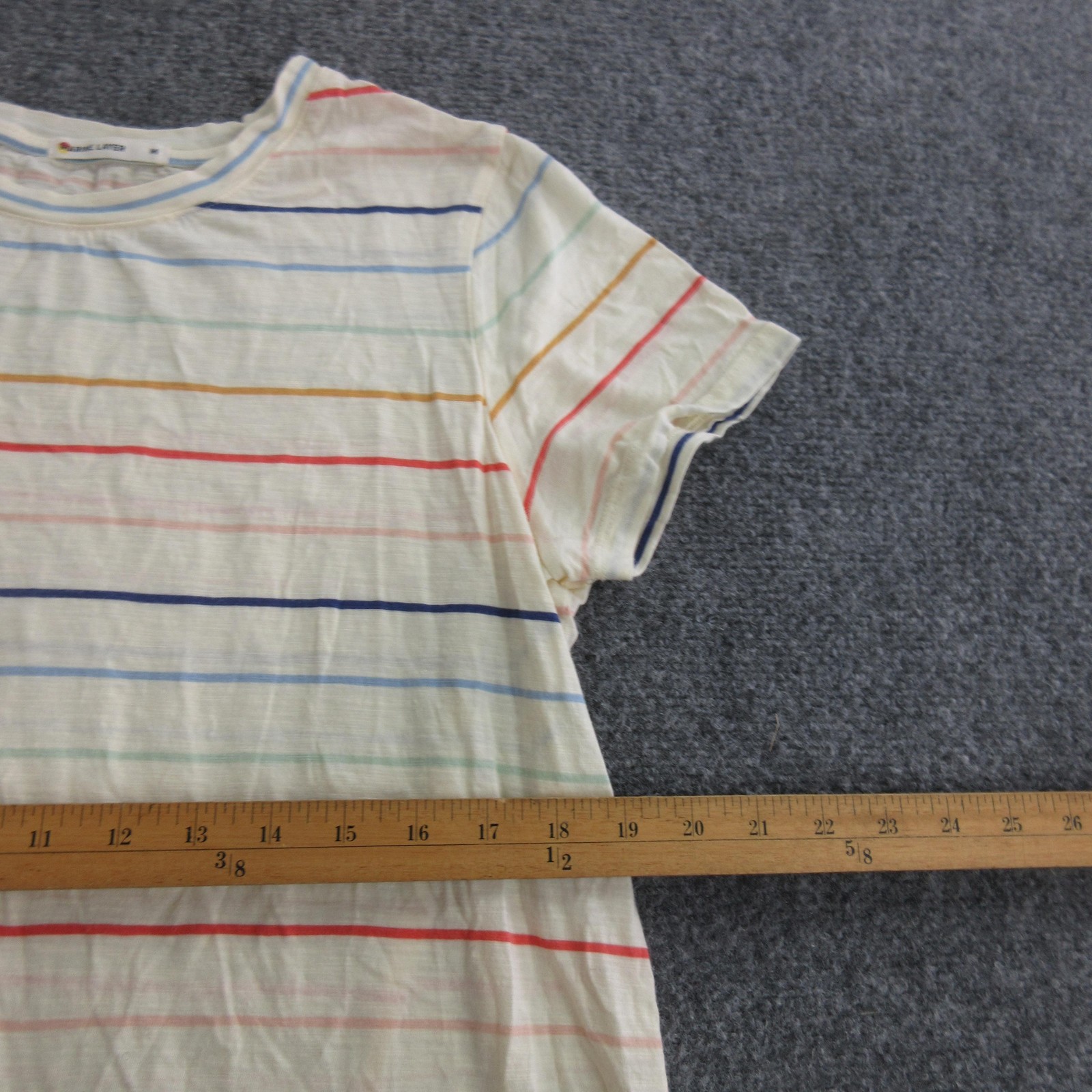 Marine Layer Dress Womens M Multicolor Striped Cotton Modal T Shirt Short Casual