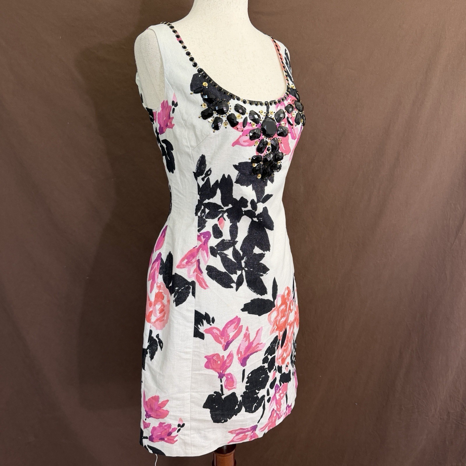 Lilly Pulitzer Portia Cameo White Stroke Of Midnight Fancy Faille Dress 4