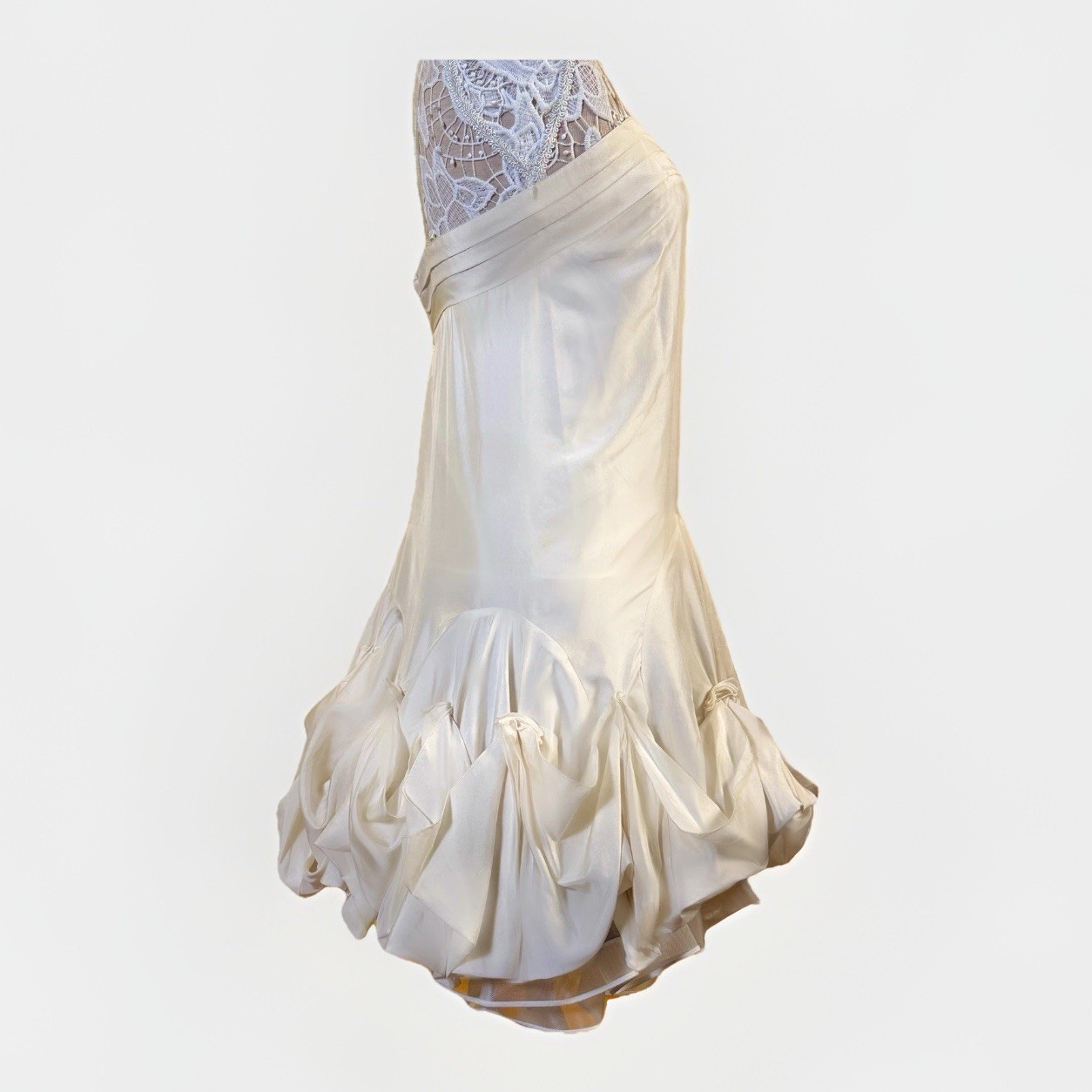 Charles Anastase GORGEOUS silk Dress Special Occasion Petticoat Ruffle G2U