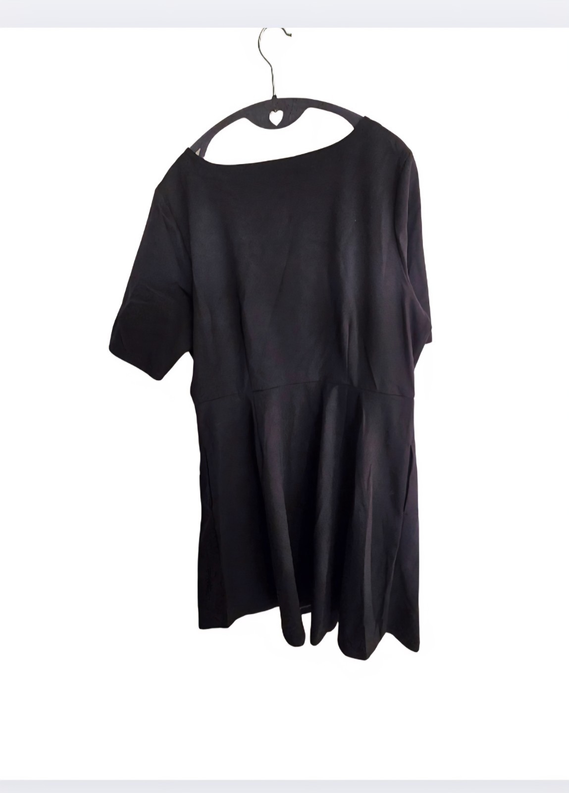 Croft & Barrow Ponte Dress Size XL Black Stretchy Elbow Sleeve A Line Dress