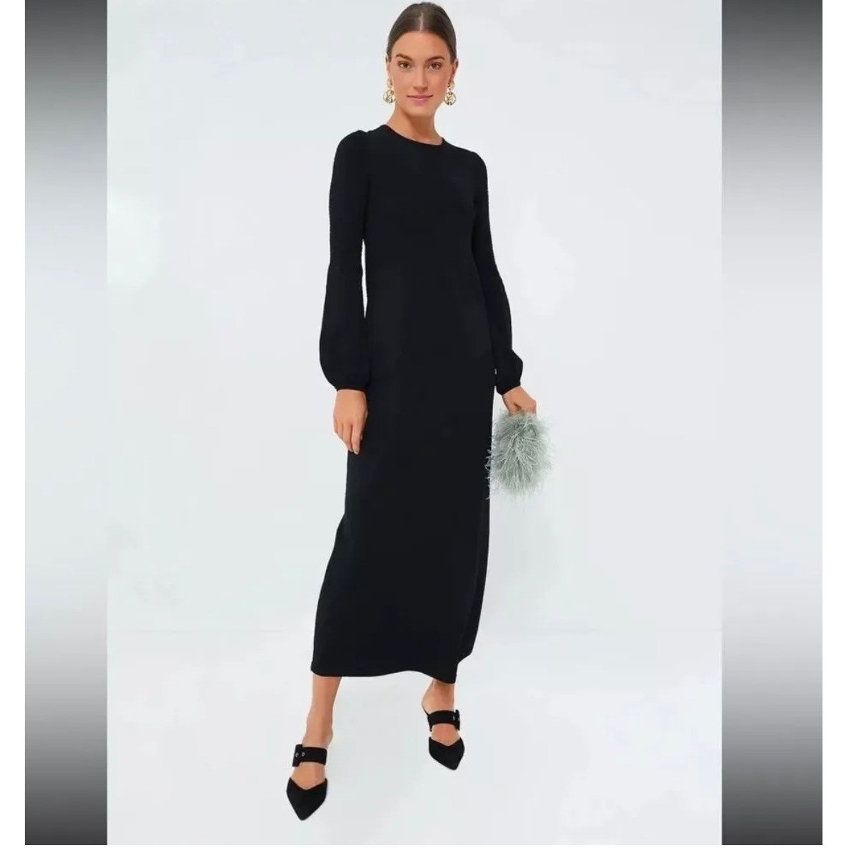 Pomander Place Tuckernuck Black Double Knit Lennox Maxi Sweater Dress XXXL NWT