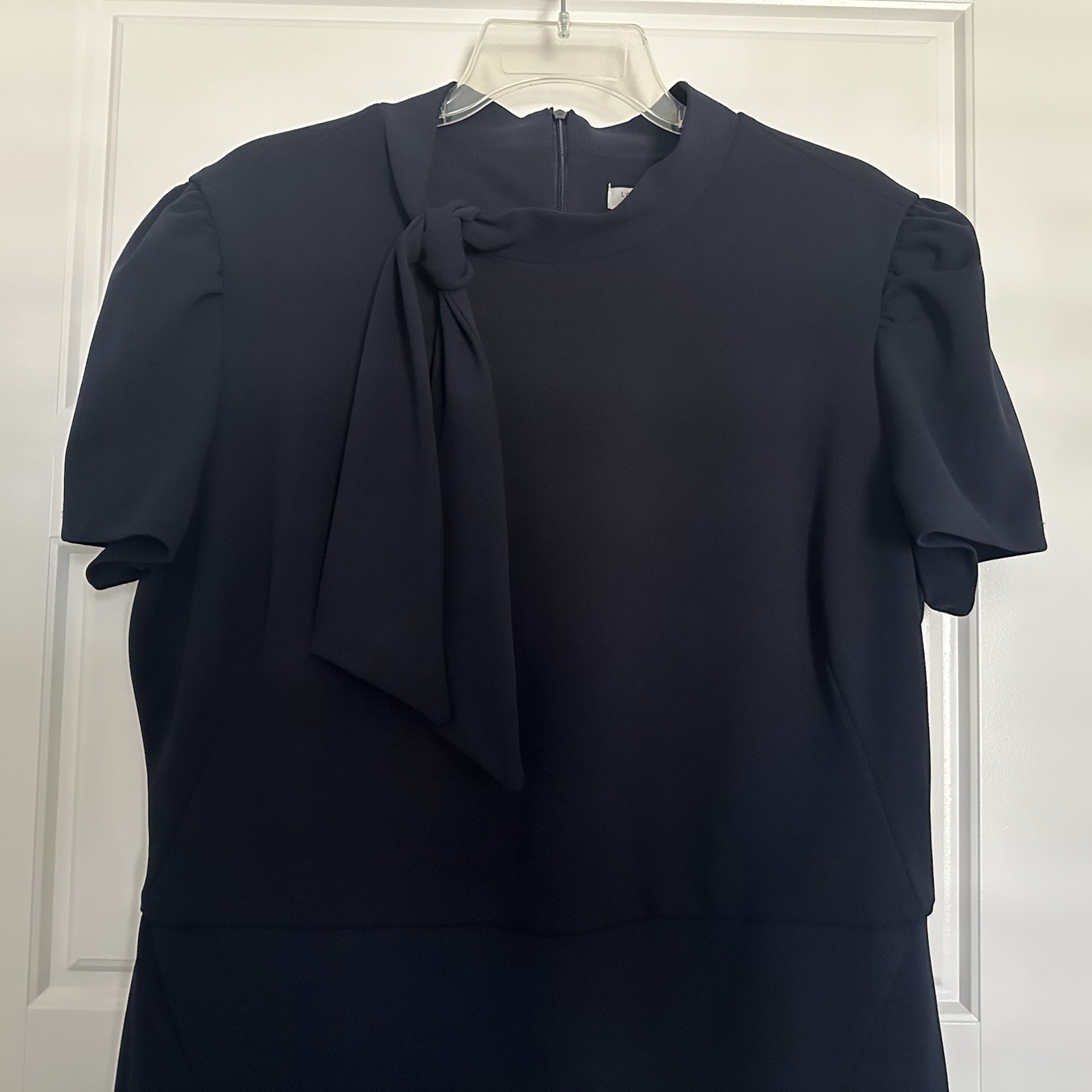 London Style Navy Tie Neck size 18 Midi Dress